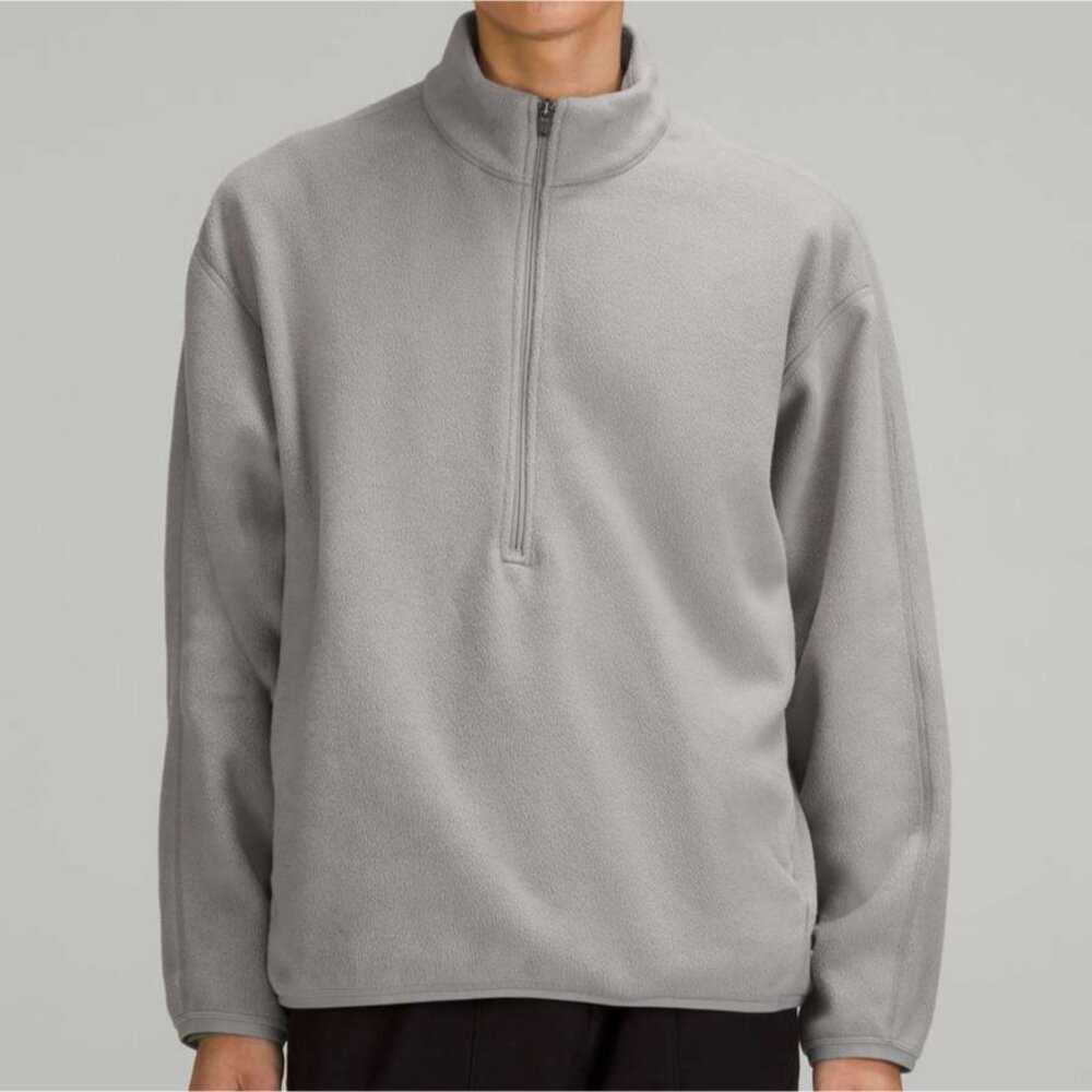 Lululemon Men's XXL Oversized-Fit Fleece Half Zip Pullover Gull Grey Sweatshirt